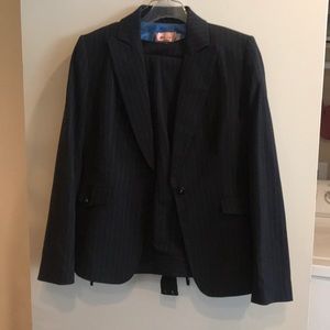 Black and blue pant shirt and jacket suit